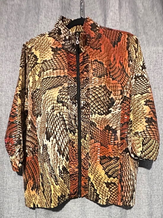 Erin London Jackets & Blazers - Erin London Snake-Print Full Zip Jacket Y2K Eclectic, Western Glam Size 1X